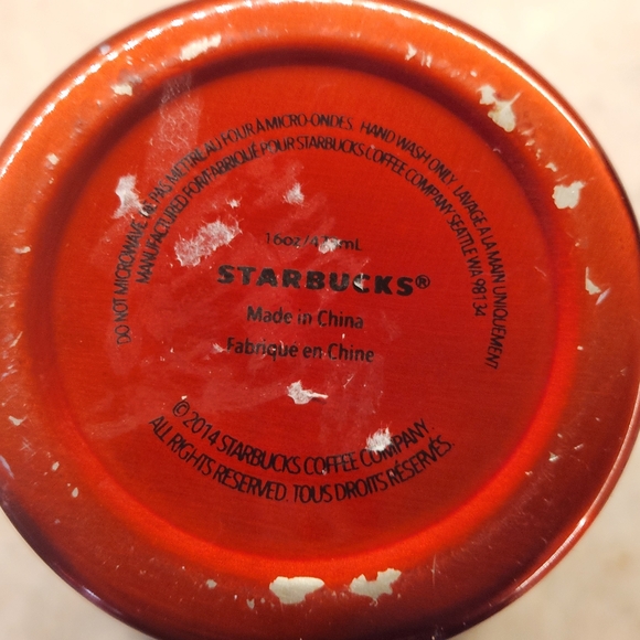 Starbucks 2014 Red Stainless Steel Tumbler No Straw - Picture 2 of 7